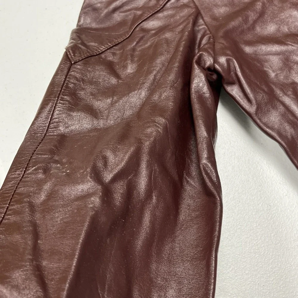 Wilsons Leather Bomber Jacket Mens 40 Burgundy Vintage Western 94530